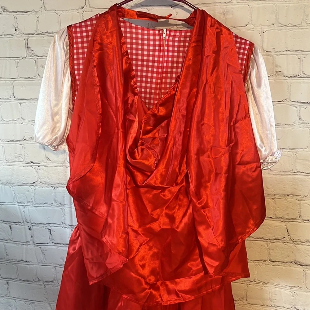COPY - Kids The Little Red Riding Hood costume dress Red and white gingham. Hoo…